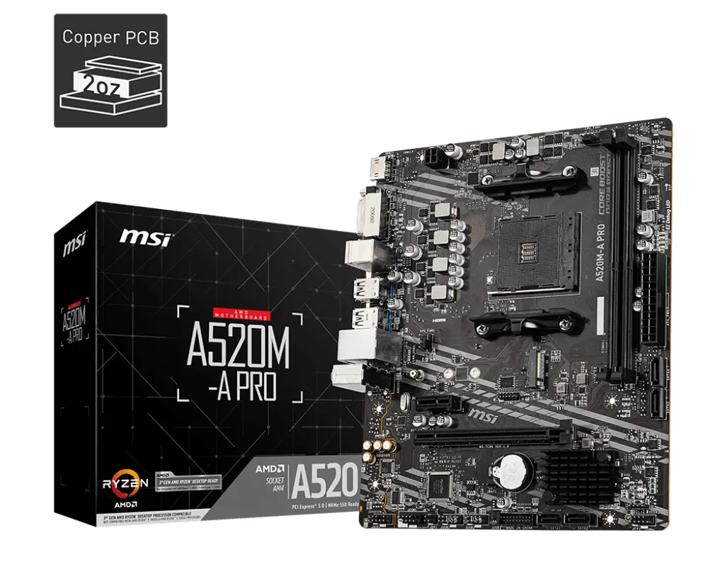 MSI A520M-A PRO Micro-ATX Motherboard