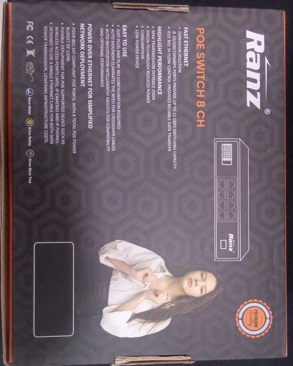 Ranz DS0803A-G3 8-Port Full Gigabit PoE Switch – image 2
