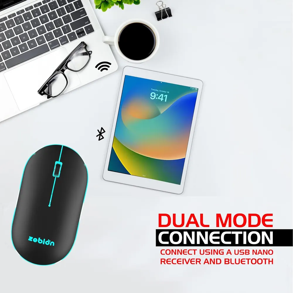 Zebion Connect-2 Rechargeable Bluetooth Wireless Mouse