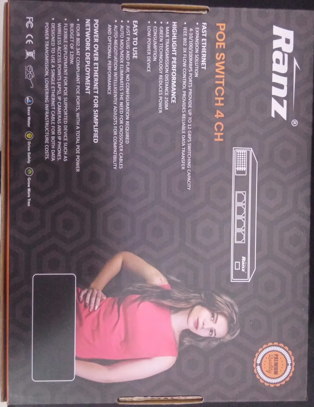 Ranz DS0402A-DP6 4-Port PoE Switch with Uplink – image 2