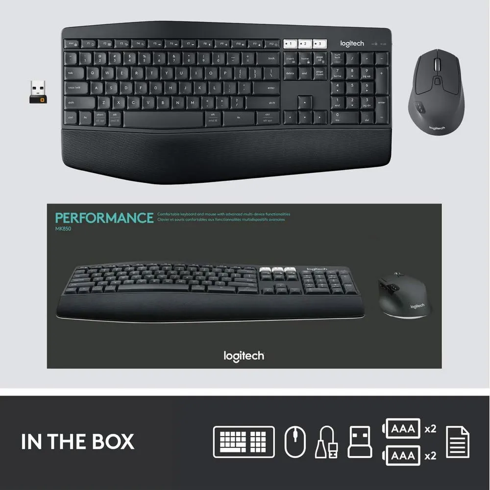 Logitech MK850 Performance Multi-Device Wireless Keyboard and Mouse Combo