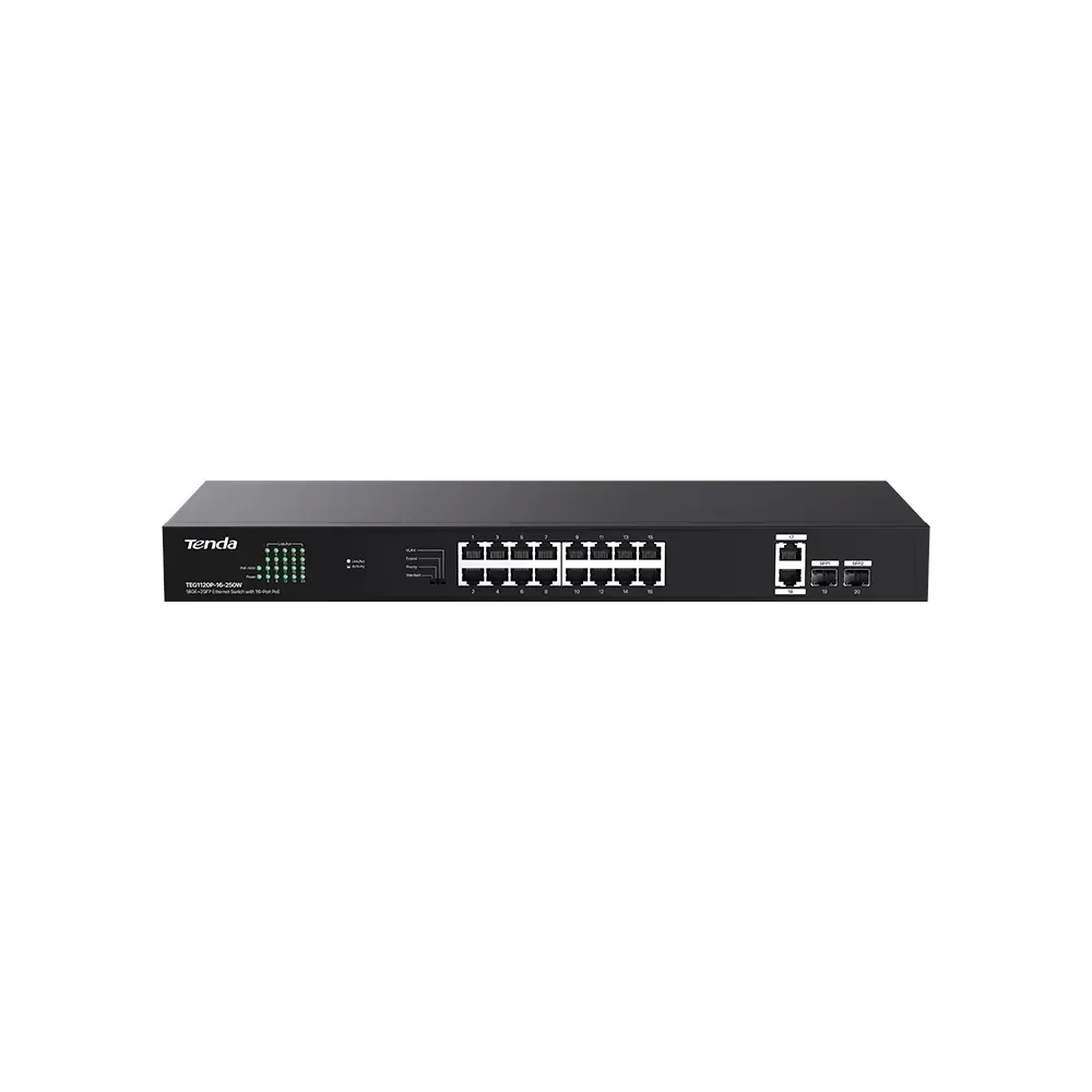 Tenda TEG1120P-16-250W 16-Port Full Gigabit PoE Switch