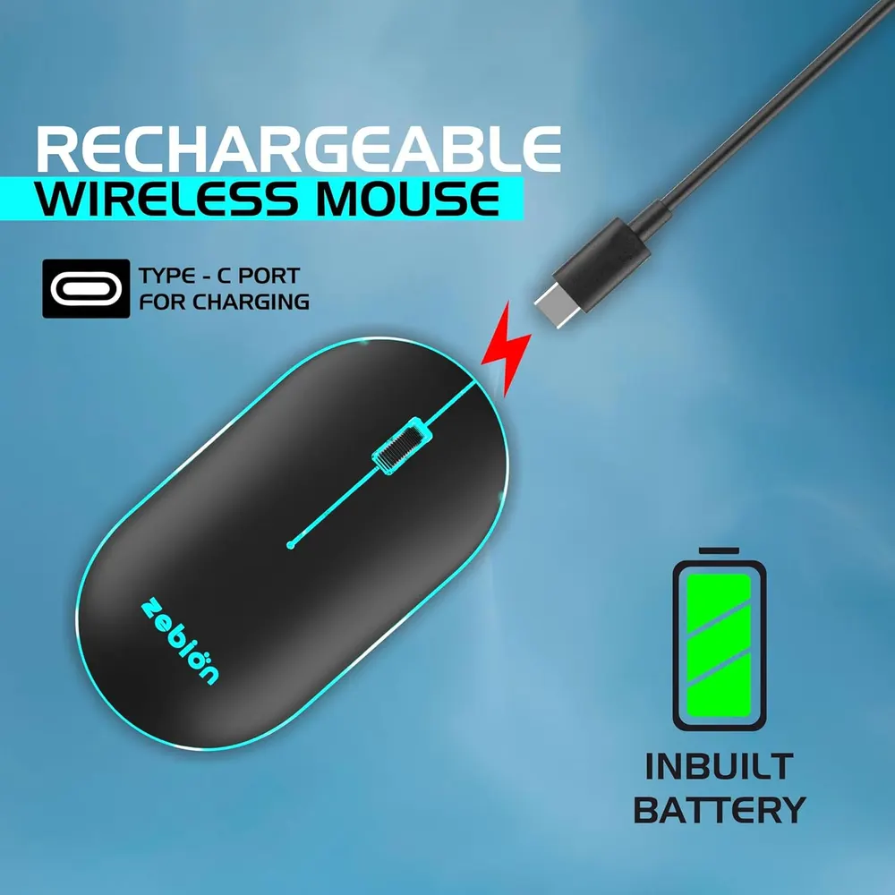 Zebion Connect-2 Rechargeable Bluetooth Wireless Mouse – image 2