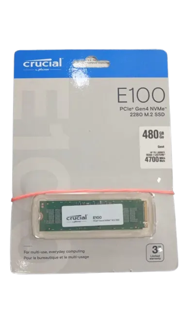 Crucial E100 480GB PCIe Gen4 NVMe SSD – image 2