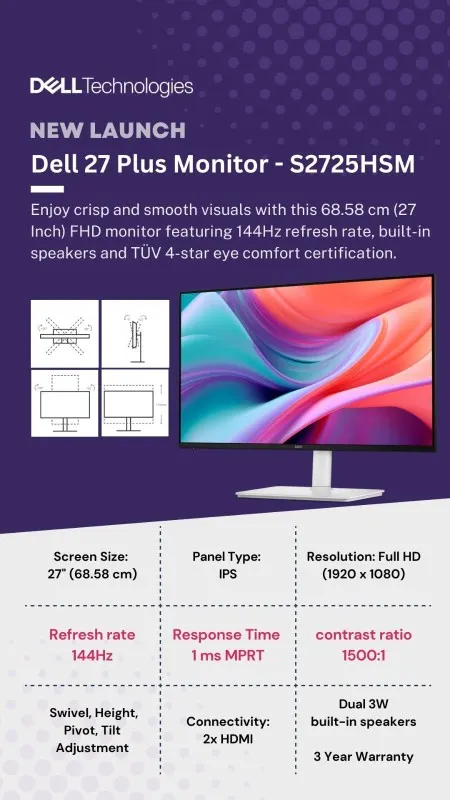 Dell 27 Plus Monitor - S2725HSM – image 5