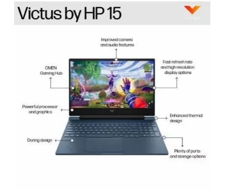 HP Victus 39.6 cm (15.6) Gaming Laptop 15-fb0184AX, Blue – image 4