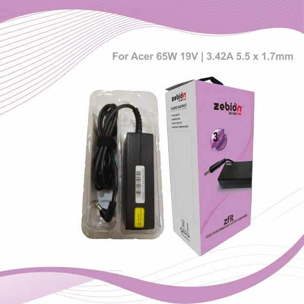 Zebion Zfit Laptop Adapter Acer 65W 19V 3.42A (5.5 x 1.7mm) ZEBTA65W – image 2