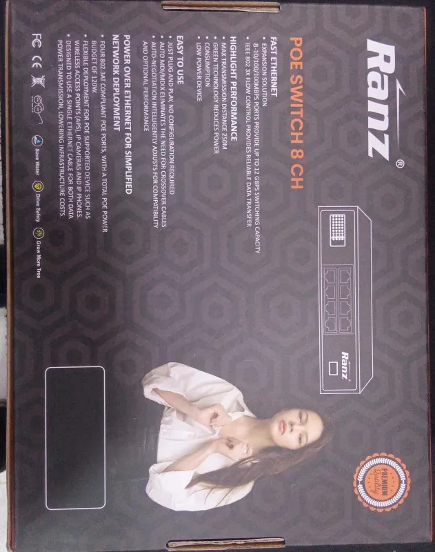 Ranz DS0802A-DP10 8-Port PoE Switch with Uplink – image 2