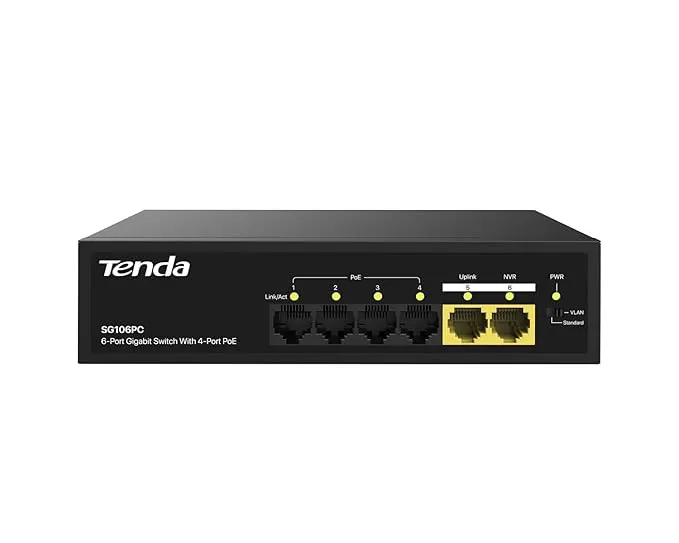 Tenda SG106PC 4+2 Port Gigabit PoE Switch