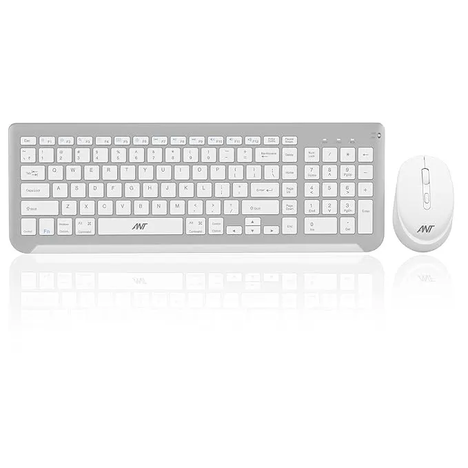 Ant Esports WK250 Nano Wireless USB Keyboard and Mouse Combo (White)