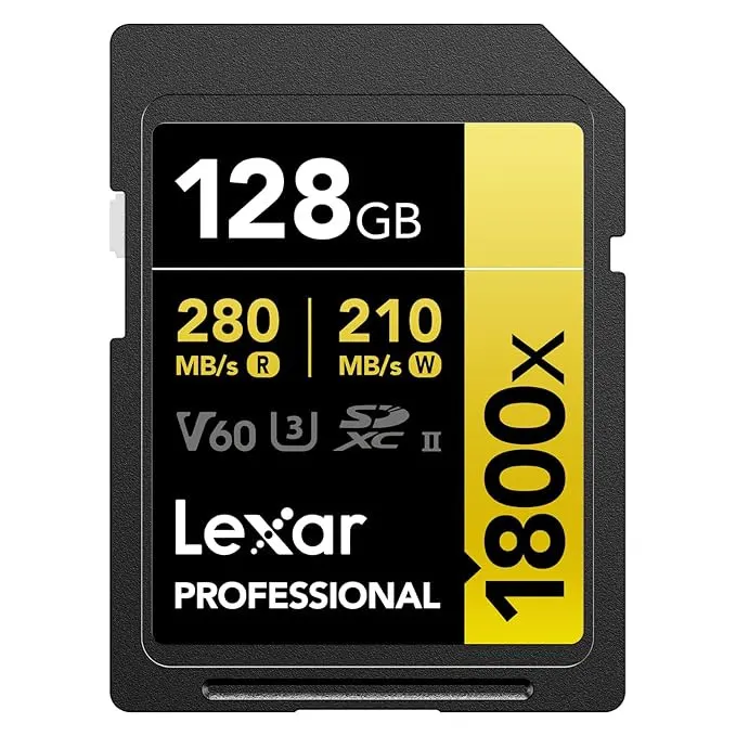 Lexar Professional 1800x Gold 128GB SDXC Card