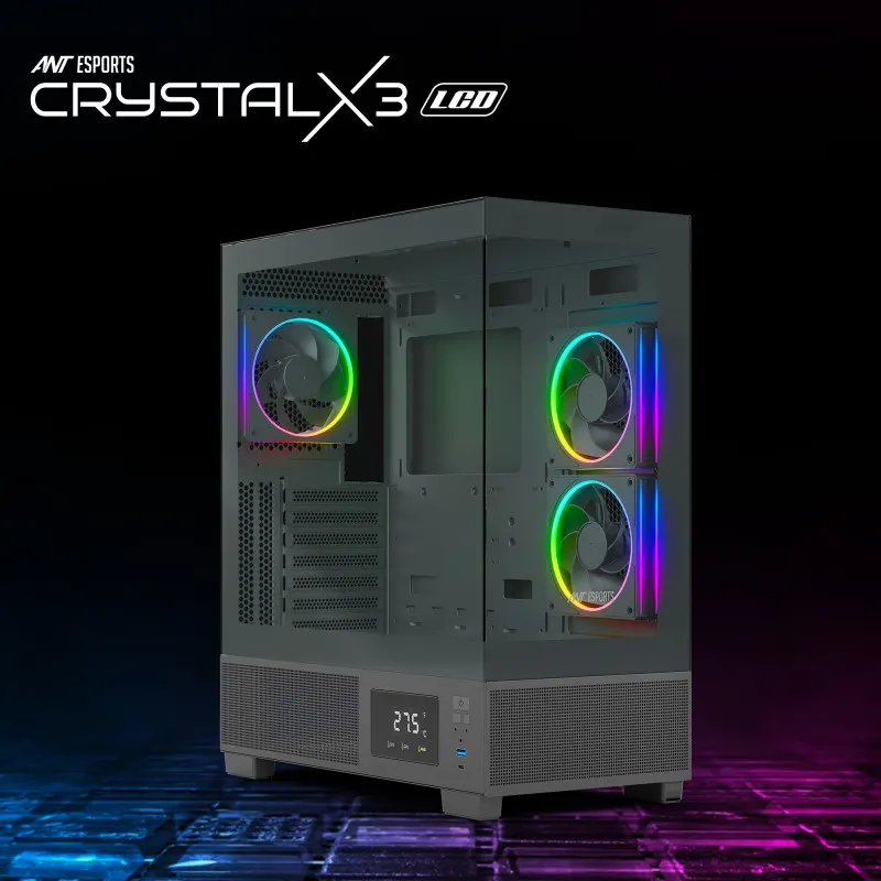Ant Esports Crystal X3 LCD Black Cabinet – image 2