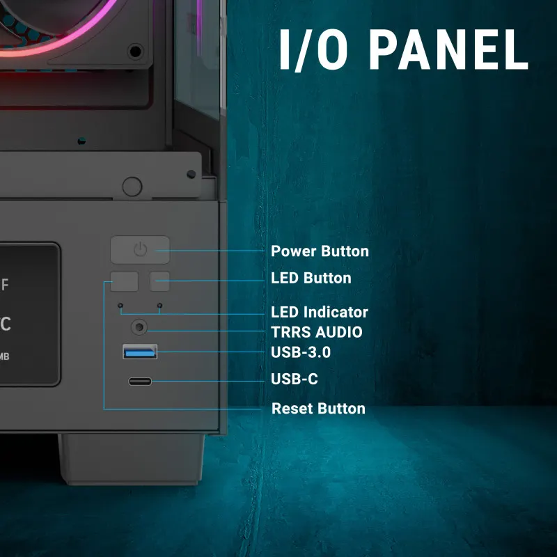 Ant Esports Crystal X3 LCD Black Cabinet – image 4