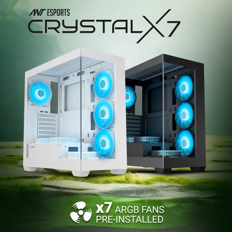 Ant Esports Crystal X7 White Cabinet