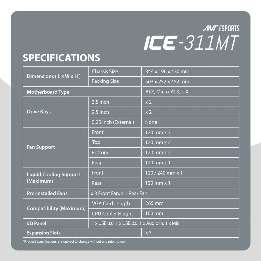 Ant Esports ICE-311MT Cabinet – image 3