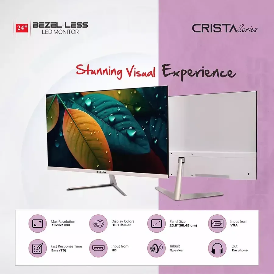 Zebion Crista Series 24" Curved LED Monitor – image 3