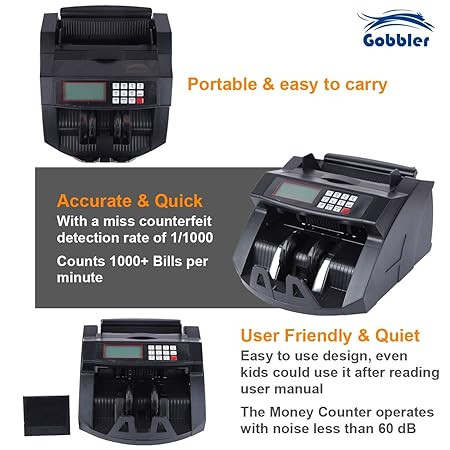 Note Counting Machine with Fake Note Detection & Large LCD Display