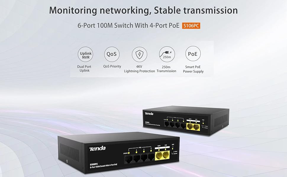 6-PORT 10/100M DESKTOP SWITCH WITH 4-PORT POE